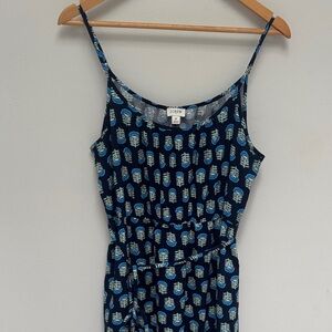 J. Crew Navy and blue  Pattern Midi Dress